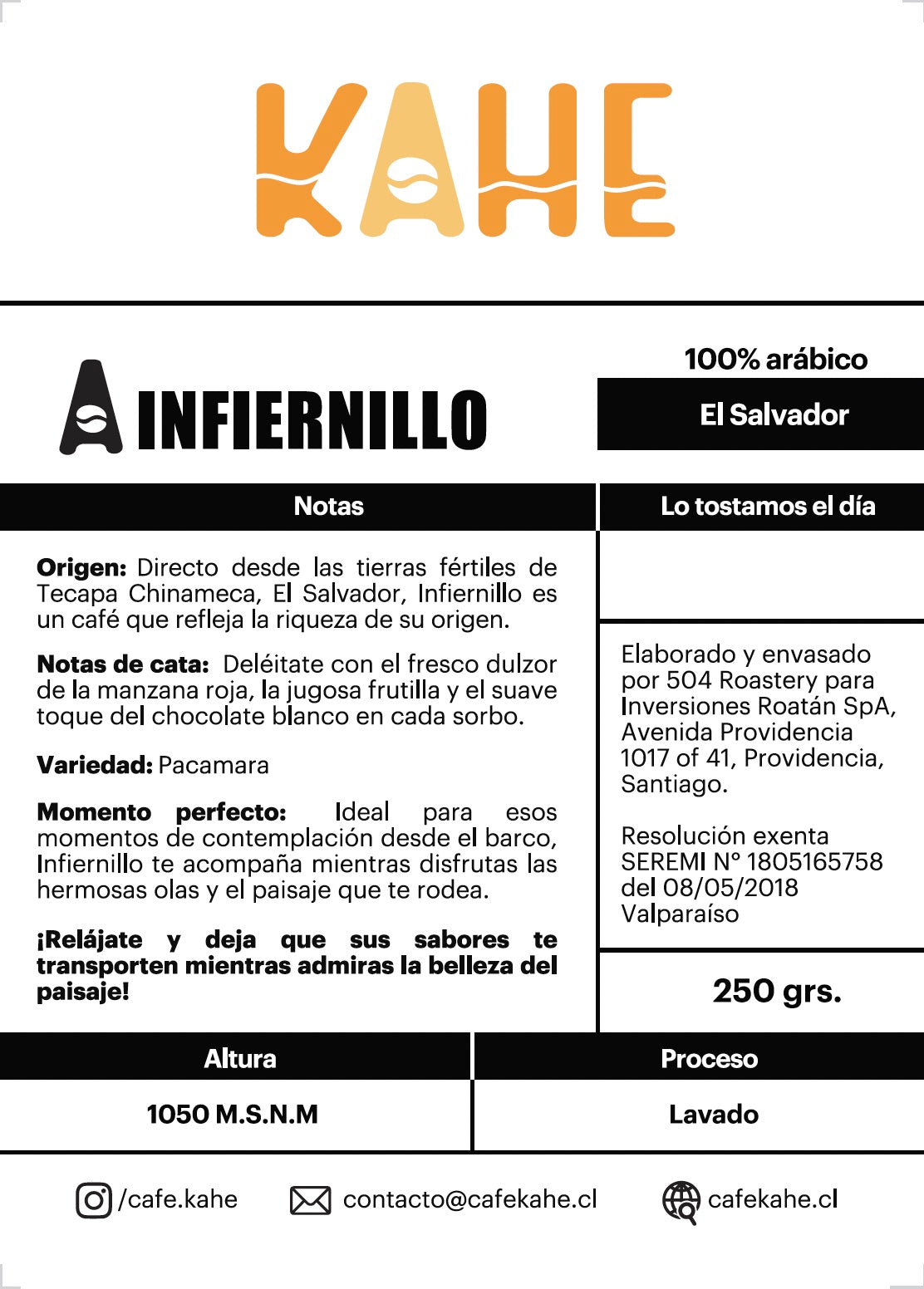 Café Infiernillo - 250 gr - El Salvador