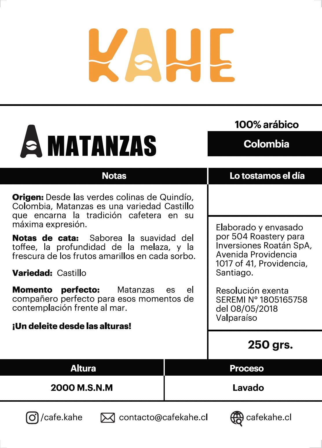 Café Matanzas - 250 gr - Colombia